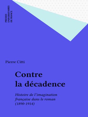 cover image of Contre la décadence